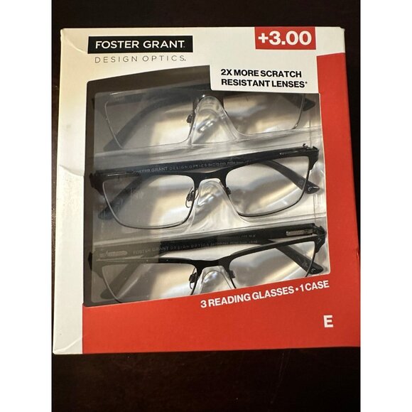 Foster Grant Design Optics 3 pack - 3.0 strength - new (Red E) - Picture 1 of 2